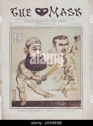 Un rare exemple de Gloucestershire cricketer Dr WG Grace et Albert Hornby de Lancashire en vedette sur la couverture du masque Banque D'Images