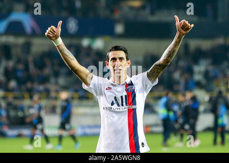 22 octobre 2019 Brugge, Belgium Soccer Club Brugge v PSG , Ligue des Champions , Angel Di Mari de Paris Saint Germain Banque D'Images