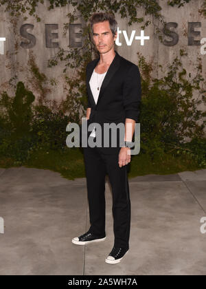Octobre 21, 2019, Westwood, Californie, USA : Christian Sloan assiste à la première mondiale de l'Apple TV +'s ''voir' (image Crédit : © Bennight/Zuma sur le fil) Banque D'Images