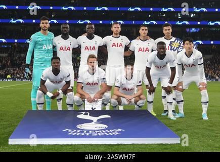 Londres, Royaume Uni Inited. 22 octobre, 2019. LONDON, Royaume-uni le 22 octobre. L'équipe de Tottenham Hotspur tourné au cours de l'UAFA Ligue de Champion Groupe B entre Tottenham Hotspur et l'étoile rouge de Belgrade à Tottenham Hotspur Stadium, Londres, Royaume-Uni le 22 octobre 2019 : Crédit photo Action Sport/Alamy Live News Banque D'Images