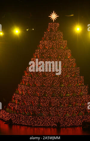 L'arbre de Noël vivant au cours de Virginia show spectaculaire à TRBC à Lynchburg, VA, USA. Banque D'Images