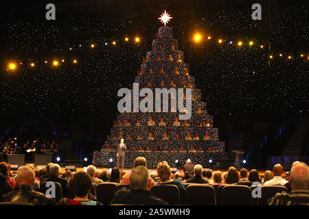 L'arbre de Noël vivant au cours de Virginia show spectaculaire à TRBC à Lynchburg, VA, USA. Banque D'Images