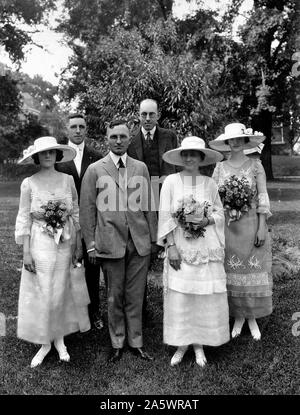 Et Harry Truman Bess Wedding Party - 28 juin, 1919 Banque D'Images