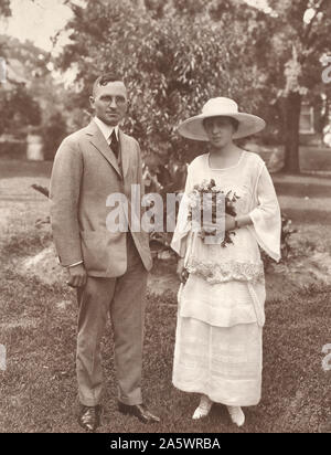 Et Harry Truman Bess Photo de mariage - Juin 28, 1919 Banque D'Images