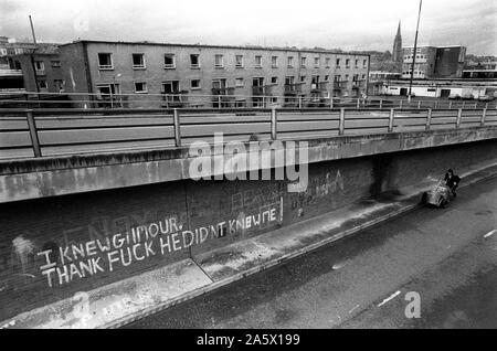 L'Irlande du Nord Londonderry Derry 1983. Les Troubles, Raymond Gilmour a grandi sur l'immobilier un petit moment Creggan crook et AIDN et membre de l'IRA qui a été transformé et est devenu un supergrass travaillant pour la Royal Ulster Constabulary à partir de 1977 jusqu'en 1982. 1980 HOMER SYKES Banque D'Images