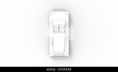 Illustration croquis d'un roadster vintage voiture isolé en fond blanc Banque D'Images