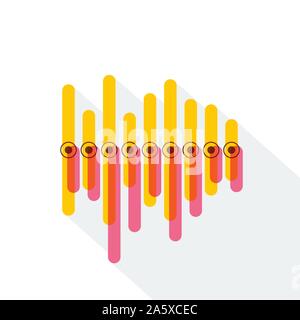 L'infographie avec jaune et rouge de barres se chevauchant et long shadow Illustration de Vecteur
