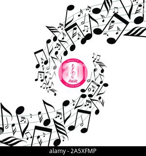 Notes de musique dispersés en désordre sur discontinue Illustration de Vecteur