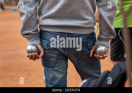 Pétanque ou jeu bouleses Banque D'Images