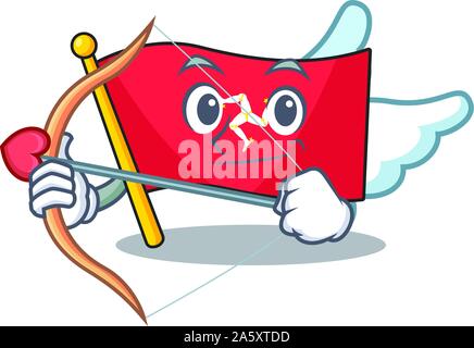 Drapeau de Cupidon à l'île de Man la mascot Illustration de Vecteur