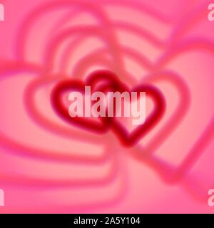 Carte coeur avec aberrations colorées Illustration de Vecteur