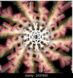 Flocon de neige de Noël signe avec aberrations Illustration de Vecteur