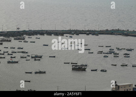 La ville de Gaza, la bande de Gaza, en Palestine. 22 octobre, 2019. Port de la ville de Gaza. Credit : Mahmoud Khattab/Quds Net News Wire/ZUMA/Alamy Live News Banque D'Images