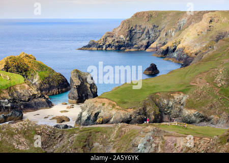 Kynance Cove Péninsule du Lézard Helston Cornwall Angleterre Banque D'Images