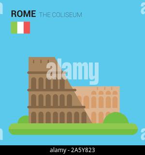 Vector illustration du Colisée (Rome, Italie). Monuments historiques, monuments et collection. Illustration de Vecteur