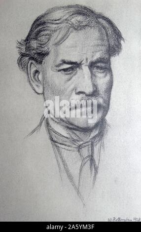 Portrait du très honorable J. Ramsay MacDonald par Sir William Rothenstein. Rothenstein (1872-1945) était un peintre, graveur et dessinateur. Banque D'Images