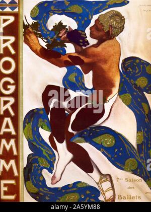 Leon Bakst, Vaslav Nijinsky (1890-1950), ballet dans l'après-midi d'un Faune 1912. Illustration à partir d'un programme de Prélude à l'après-midi d'un faune, de Claude Debussy, pour la première fois à Paris le 22 décembre 1894 pour le ballet. Conçu par Léon Bakst Banque D'Images