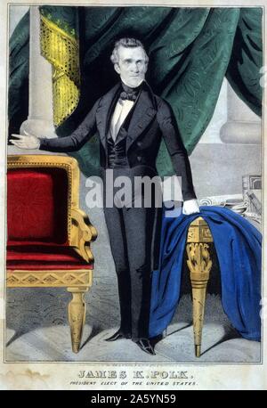 Le Président James Polk K 1844. 11e président des États-Unis d'Amérique. Nathaniel Currier Banque D'Images