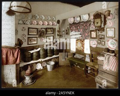 Les néerlandais de l'intérieur. Une cuisine dans une vieille maison néerlandaise entre 1890 - 1900. Banque D'Images