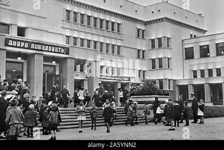 Moscou, URSS (Union des Républiques socialistes soviétiques). A l'école primaire entre 1930 et 1940 Banque D'Images