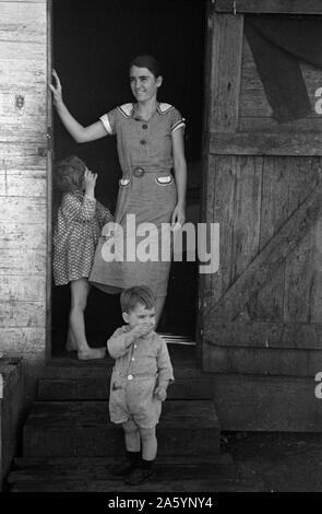 Une partie de la famille du travailleur agricole migrant près de Belle Glade, Floride 19370101 Banque D'Images