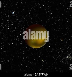 Vue d'artiste de la planète naine Pluton, 2015. Banque D'Images