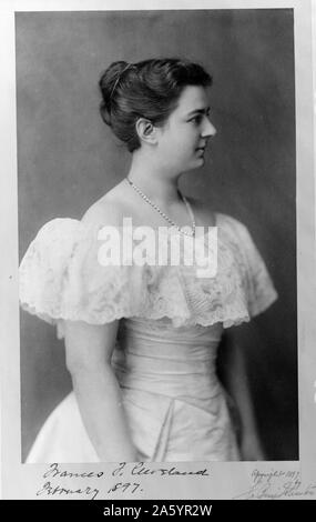 Impression photographique de 1ère Dame Frances Folsom Cleveland Preston (1864-1947), épouse du Président Grover Cleveland (1837-1908). Photographié par Frances Benjamin Johnston (1864-1952). Datée 1897 Banque D'Images