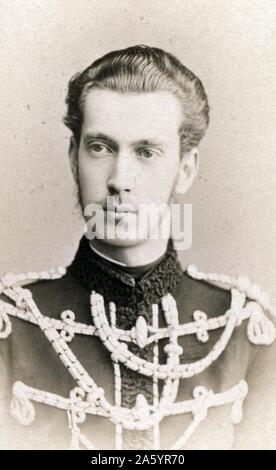 Impression photographique du Grand-duc Paul Alexandrovitch de Russie (1860-1919) le huitième enfant du Tsar Alexandre II de Russie par sa première femme l'Impératrice Maria Alexandrovna. Datée 1880 Banque D'Images