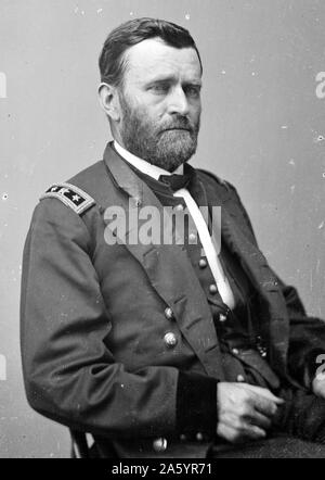 Portrait du président Ulysses S. Grant (1822-1885) 18e Président des Etats-Unis et commandant général de l'Armée de l'Union pendant la guerre civile américaine. Datée 1860 Banque D'Images