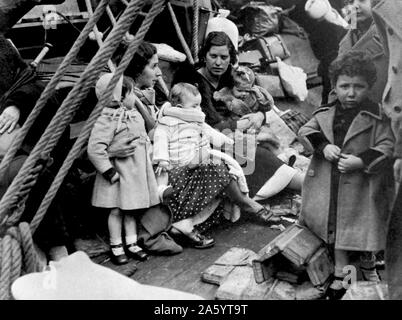 Évacuation des enfants mineurs de Santander, au cours de la guerre civile espagnole 1937 Banque D'Images