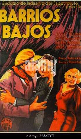 Barrios bajos (taudis) affiche de film pour le film '1937 barrios bajos' par Directeur, Pedro Puche. pendant la guerre civile espagnole Banque D'Images