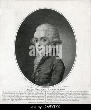 Jean-Pierre [François] Blanchard (4 juillet 1753 - 7 mars 1809) est un inventeur français, connu comme un pionnier dans le vol en ballon. Banque D'Images