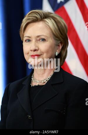 Portrait photographique de Hillary Clinton (1947-) homme politique américain, Sénateur et ancien secrétaire d'État à l'administration du Président Barack Obama. Datée 2009 Banque D'Images