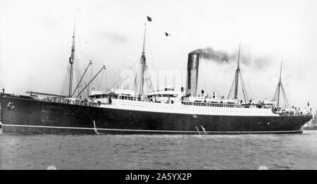 RMS Carpathia ; un passager transatlantique Cunard Steamship, célèbre pour sauver les survivants de RMS Titanic après qu'il a heurté un iceberg et a coulé avec une perte de 1 512 vies le 15 avril 1912. Carpathia elle-même a été coulé dans l'Atlantique le 17 juillet 1918 au cours de la Première Guerre mondiale Banque D'Images