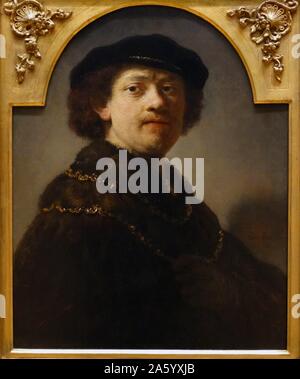 Self Portrait 1637 de Rembrandt van Rijn (1606-1669) artiste néerlandais Banque D'Images
