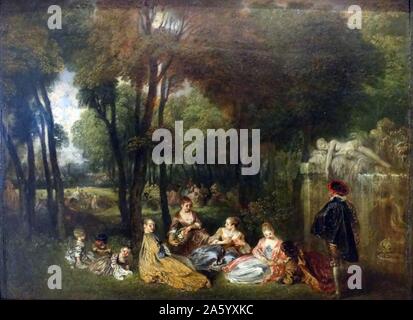 Les Champs Elysées 1717-1718 par Antoine Watteau (1684-1721) huile sur panneau Banque D'Images