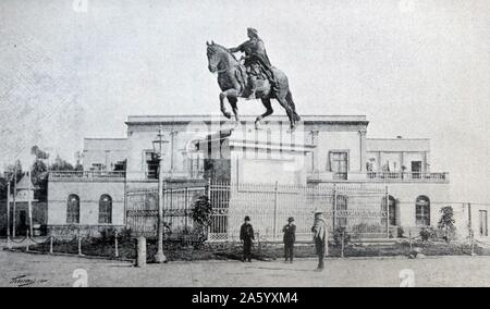 Statue du Roi Charles IV (1748 - 1819) de l'Espagne dans la ville de Mexico 1890 Banque D'Images