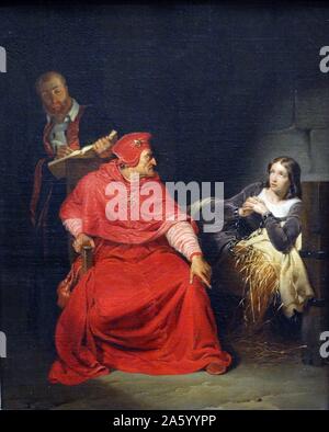 Peinture représentant Jeanne d'Arc en prison par Paul Delaroche (1797-1856) peintre français ...