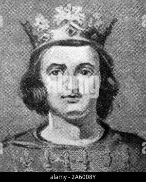 Portrait du roi Charles IV de France (1294-1328) il a été juste, comte de Champagne, roi de Navarre, et le dernier Roi Capétien 'direct' de la France. En date du 14e siècle Banque D'Images