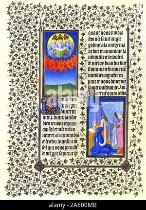 Illumination du Belles Heures de Jean de France, Duc de Berry (Les Belles Heures) un début de 15e siècle manuscrit enluminé livre d'heures. En date du 15e siècle Banque D'Images