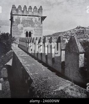 Les murs de la Calat Alhambra, est un palais et forteresse située à Grenade, Andalousie, Espagne Banque D'Images