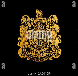 British Royal Crest avec Lion et licorne 1945 Banque D'Images