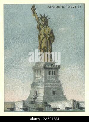Tirage Vintage New York Statue De La Liberté - Panorama - Circa 1920 - Original