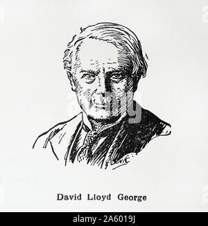 David Lloyd George, (17 janvier 1863 - 26 mars 1945) était un homme politique libéral et homme d'État. Banque D'Images