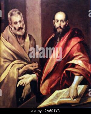 La peinture intitulée "saint Pierre et Saint Paul' par El Greco (1541-1614) Peintre, sculpteur et architecte de la Renaissance espagnole. Banque D'Images