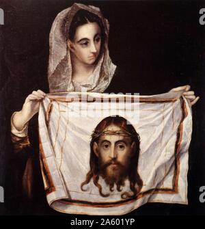 La peinture intitulée 'Saint Veronica' par El Greco (1541-1614) Peintre, sculpteur et architecte de la Renaissance espagnole. Banque D'Images