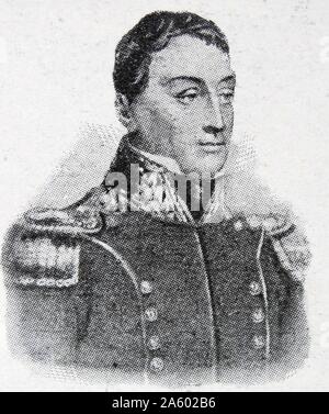 Portrait de Gilbert du Motier, Marquis de Lafayette (1757-1834) un aristocrate français et officier militaire qui a lutté pour les États-Unis dans la guerre d'Indépendance américaine. 19e siècle Banque D'Images