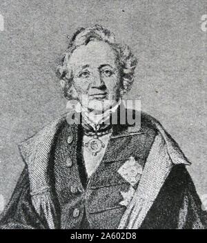 Portrait illustré de Leopold von Ranke (1795-1886) historien allemand et d'un fondateur de l'histoire moderne basée sur les sources. En date du 19e siècle Banque D'Images
