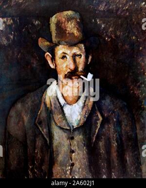 Paul Cézanne "l'homme avec une pipe', 1892 à 1896. Paul Cézanne (1839-1906), était un peintre impressionniste français qui est né et mort à Aix-en-Provence dans le sud de la France, Banque D'Images