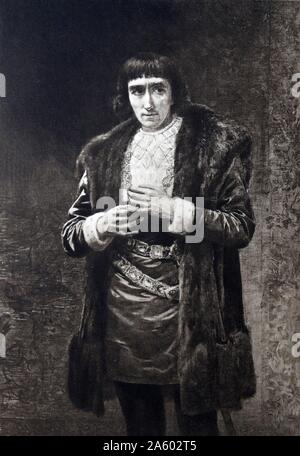 IRVING : Henry Irving (1838-1905) l'acteur anglais-manager;premier acteur à être fait chevalier (1895);Irving comme roi dans Richard III de Shakespeare Banque D'Images